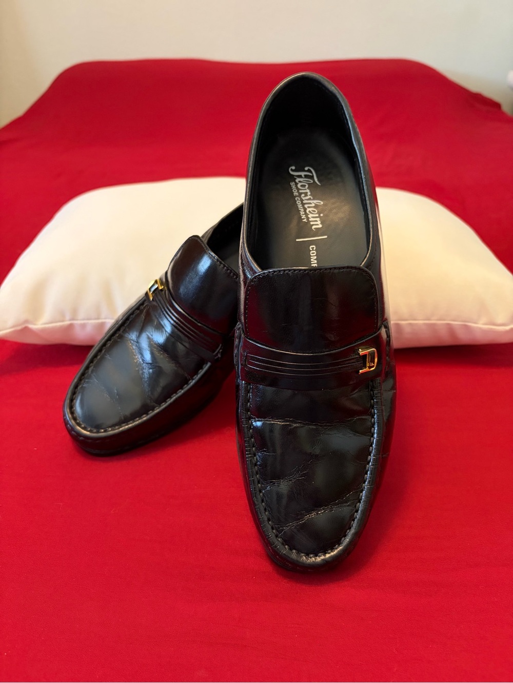 Florsheim Black Leather Slip-On Dress Loafers
